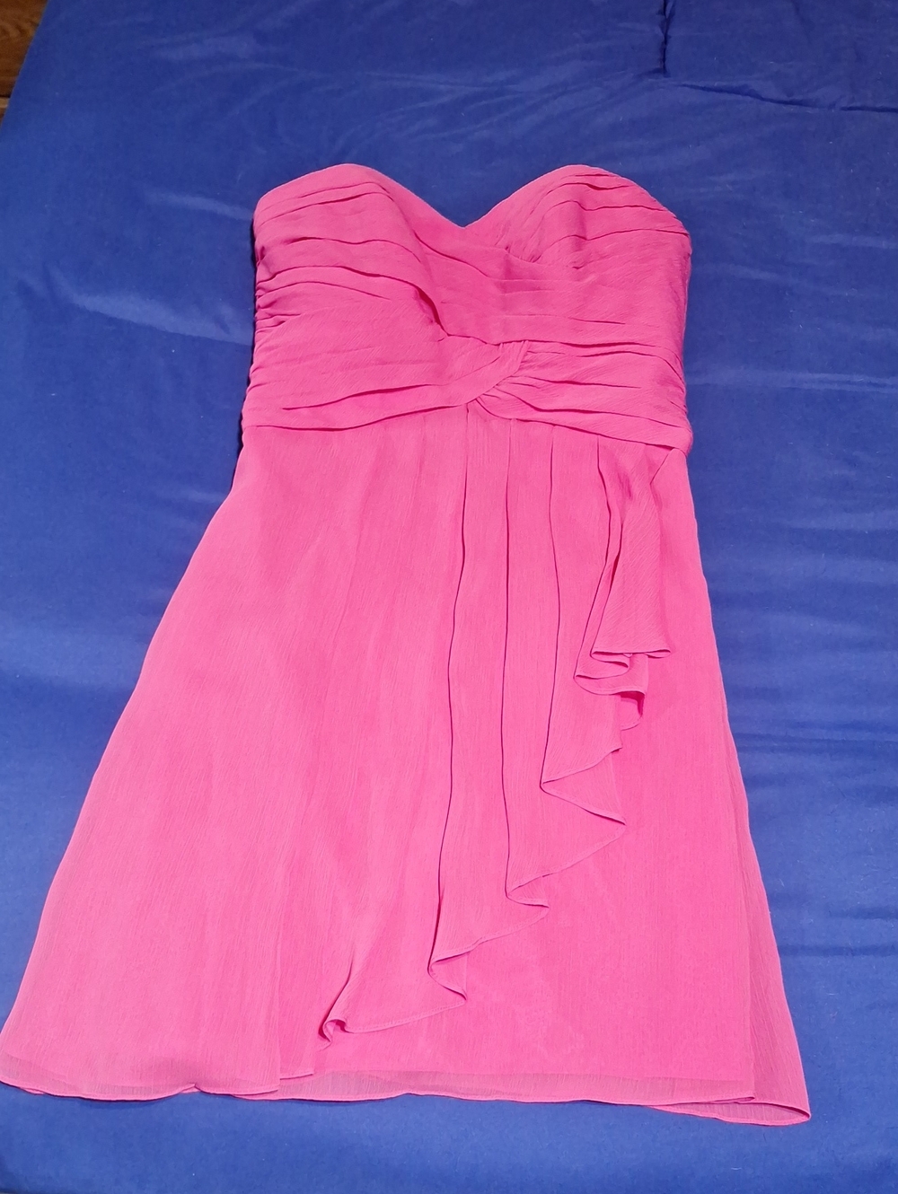 Strapless Pink Chiffon Cocktail Dress